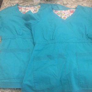 Turquoise Koi scrub tops